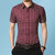 传奇保罗格子衬衫男士夏季衬衫短袖休闲时尚商务青年韩版潮流衬衣（M-5XL）DCZ2305(酒红色 M)第2张高清大图