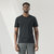 夏季男士短袖修身透气纯色运动休闲V领T恤JDYX86008(M 黑色)第2张高清大图