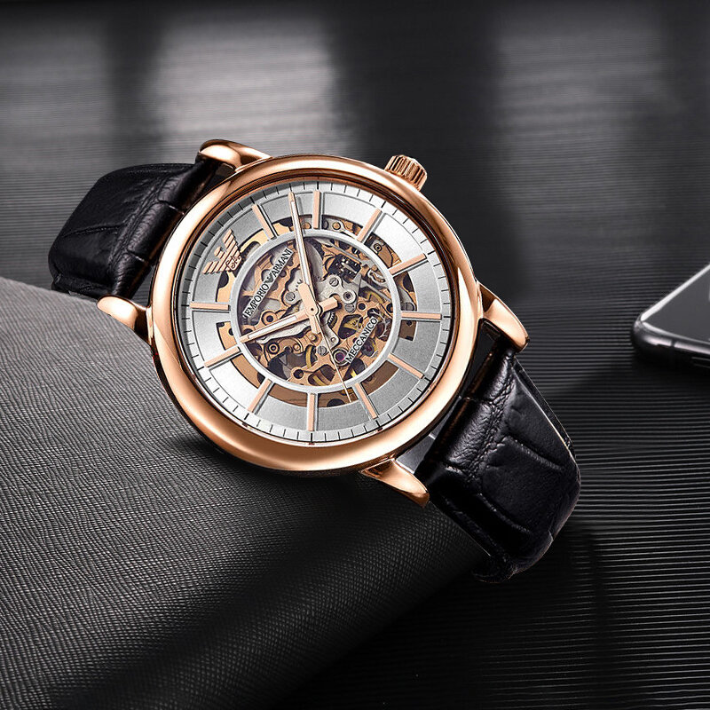 armani阿玛尼手表男大气时尚运动镂空全自动机械表男ar60007ar60007