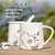 猫咪马克杯带盖勺陶瓷杯子创意个性潮流办公室简约ins家用咖啡杯(350ml小瘦猫尾杯(盖+搅拌勺) 收藏送杯垫)第3张高清大图