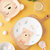 亿嘉IJARL 日式卡通陶瓷碗碟套装动物可爱创意个性家用釉下彩儿童餐具组合 食语系列(食语卡通碗盘三件套小熊)第5张高清大图