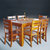 木巴实木橡胶木餐桌椅一桌四椅餐桌椅组合CZ010+YZ071第2张高清大图