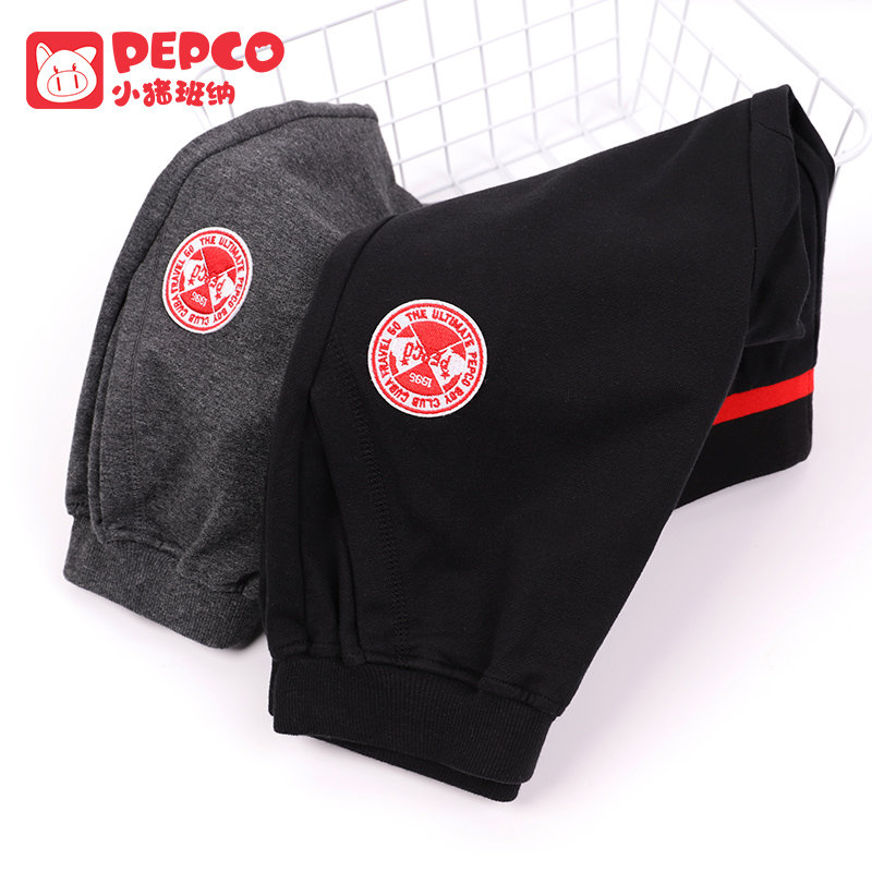 小猪班纳男童2018夏新款全棉运动七分裤