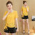 窈兹 新款韩版女装夏季短袖学生清凉纯色圆领百搭打底雪纺T恤(黄色 XXL)第5张高清大图
