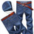 男士直筒牛仔裤 中腰男式休闲长裤子大码(蓝色 36)第2张高清大图