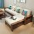 一米色彩 中式实木沙发组合 橡胶木沙发带L型转角现代简约客厅家具贵妃(胡桃色 单人位)第2张高清大图