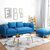 一米色彩 布艺沙发 北欧小户型三人位沙发组合沙发(深蓝色 双人位不含脚踏)第4张高清大图