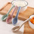 5只小麦秸秆儿童勺子 厨房餐具调羹防烫喝汤勺 学生餐勺(粉色)第5张高清大图
