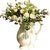 陶瓷花瓶摆件客厅插花北欧创意简约白色餐桌干花装饰美式欧式复古(经典白 香槟玫瑰套装)第2张高清大图