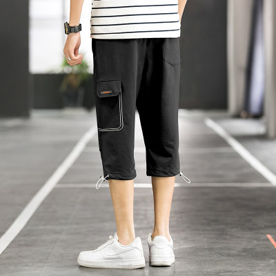 卡郎琪 2020年夏装韩流风格特惠新品时尚运动休闲系列舒适潮男式七分短裤 KXP-K166(黑色 XL)