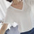 MistletoeT恤简约白色大V领短袖t恤女宽松百搭上衣打底衫女装(白色 M)第3张高清大图