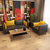 宏享办公室沙发现代简约商务三人接待室会客创意真皮沙发茶几组合套装(三人位（仿真皮）橙色)第10张高清大图