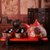 中国红色陶瓷结婚茶具套装创意婚庆用品长辈敬茶杯壶新婚礼品礼物  5件(5件)(石榴花(扁)1壶1)第4张高清大图