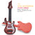 【彼优比】小号四弦小吉他摇滚吉他玩具迷你尤克里里可弹奏摆件玩具红色彩盒包装(摇滚吉他红黑色 图片款)第3张高清大图