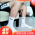 Nike耐克男袜女袜2021夏季新款运动长筒中筒毛巾底纯棉袜子SX7664(常规款-四季款- M（38-42码） 中筒黑色三双装)第3张高清大图