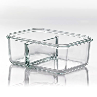 Glasslock韩国进口钢化玻璃分隔保鲜盒耐热微波炉专用饭盒 真快乐厨空间