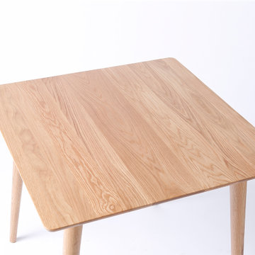 恒兴达 纯白橡木方桌  北欧日系纯实木餐桌饭桌 正方形(原木色600mm 单餐桌)