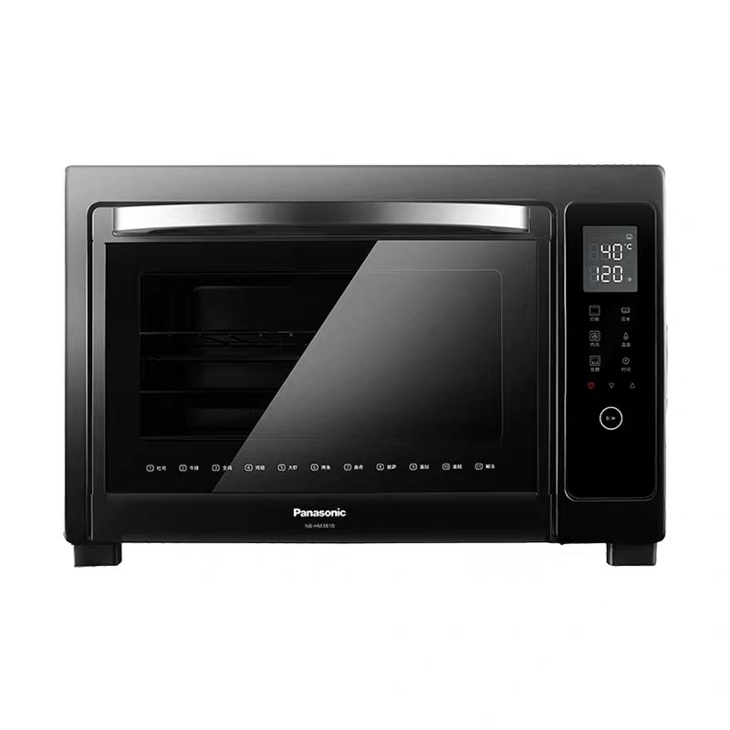 松下nbhm3810家用搪瓷热风电烤箱烘焙多功能上下独立电子式控温黑色