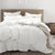 茉菲家纺 亚麻床品套件时尚简约床上用品三件套四件套 床单被套1.2米床1.5米床1.8米床 白色(白色)第2张高清大图