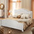 木巴现代简约欧式床白色雕花实木床1.8米软包双人床经济型主卧床包邮(床C432 默认)第3张高清大图