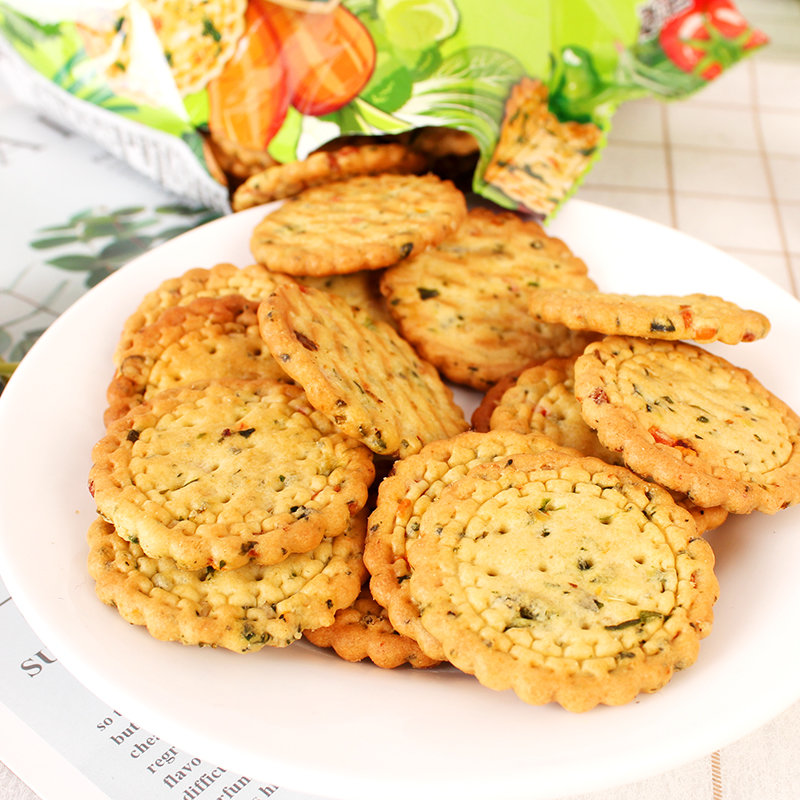 可拉奥蔬菜小圆饼营养早餐休闲北海道风味小饼干蔬菜小圆饼90g3包