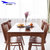 天米 TIMI 北欧白橡实木餐桌椅 简美胡桃色1.2米1.4米餐厅家具 长方形一桌四椅(胡桃色 1.4米餐桌+4把温莎椅)第4张高清大图