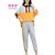 莉菲姿 休闲运动套装女夏新款2019时尚韩版时尚宽松卫衣女两件套(橘色)第5张高清大图