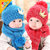 秋冬婴儿帽子围脖围巾套装1-2岁毛线帽男女宝宝帽子0-3-6-12个月(粉色)第2张高清大图
