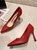 SUNTEK软皮高跟鞋女细跟尖头2021年新款春季韩版性感少女裸色职业单鞋夏(36 红色（跟高9.0cm）)第3张高清大图