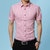传奇保罗格子衬衫男士夏季衬衫短袖休闲时尚商务青年韩版潮流衬衣（M-5XL）DCZ2305(粉红色 M)第3张高清大图
