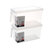 大容量厨房冰箱保鲜盒塑料带手柄长方形食品收纳盒大号带盖储物盒(粉色盖子+透明盒子（买1送1） 默认版本)第9张高清大图