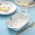 日式手柄碗带把烤碗网红陶瓷蒸蛋碗水果沙拉碗家用创意烘焙早餐碗(欣欣向阳8英寸单柄烤碗)第4张高清大图