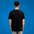 HLA/海澜之家MR.BLACK系列男女同款舒适时尚印花套头短袖T恤HNTBJ2Q409A(黑色 L)第2张高清大图