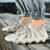 茂足潮流飞织运动鞋 男女鞋450 2021年新款 飞织透气运动鞋子(米色 38)第2张高清大图