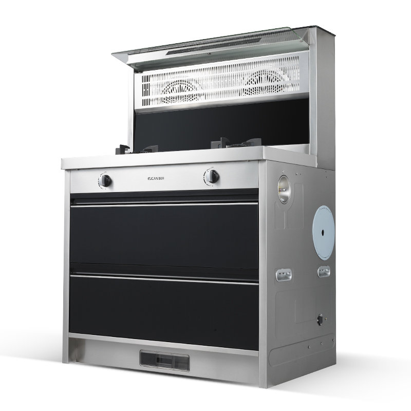 欧川s9集成灶 双电机集成环保灶 侧吸下排集成灶自动清洗(银色 天然气