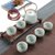 陶瓷茶具套装功夫茶具整套茶具冰裂茶杯茶壶茶道茶盘泡茶套装家用  7件(7头海浪-绿色)(7件)第4张高清大图