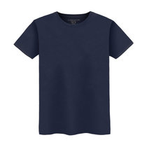 纯棉纯色圆领男式短袖空白t恤夏(藏蓝色 4XL)