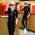 莉菲姿 2019秋季大码运动套装女韩版开衫立领长袖长裤休闲两件套(黑色)第2张高清大图