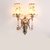 简约欧式奢华壁灯卧室床头灯法式浪漫水晶灯单头双头LED光源 古铜色(6036纯色灯罩 双头带5w光源)第4张高清大图