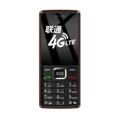 守护宝（上海中兴）K188  联通4G 直板按键 超长待机 老人手机 学生备用功能机(黑橙色 官方标配)