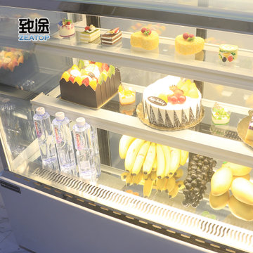白色台式冷藏柜小型家用茶叶饭店展示柜冷藏保鲜点菜面包展示柜 玻璃 商用(0.9米)