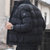潮牌男士羽绒服2021年冬季新款韩版棉衣加厚潮流保暖短款外套(黑色 4XL)第2张高清大图