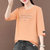 七分袖t恤女2022年新款夏季宽松白色中袖上衣纯棉半袖短袖体恤衫(橘粉色 XL)第4张高清大图
