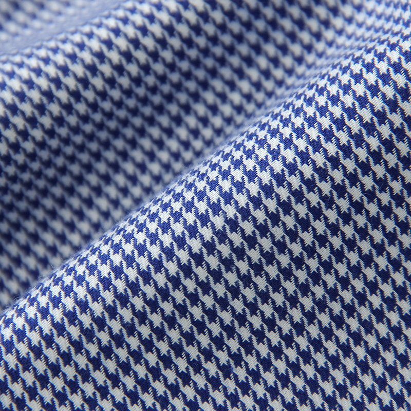 lesmart/莱斯玛特 新品双层领格子商务男士长袖衬衣 sw13345(蓝白格