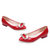 羽陌伦诗  甜美浅口尖头公主鞋低跟粗跟女士单鞋 R058(红色 34)第2张高清大图