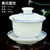 盖碗茶杯陶瓷茶碗大号茶具泡茶器三才碗(小号盖碗-蓝山水)第3张高清大图