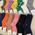 MARIAN韩国女袜东大门袜筒标签纯色竖条纹字母R长腰中筒堆堆袜子(黄色 均码)第2张高清大图