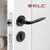 KLC室内卧室房门锁卫生间厕所静音黑色家用木门铝合金通用型锁具(黑 A款)第7张高清大图