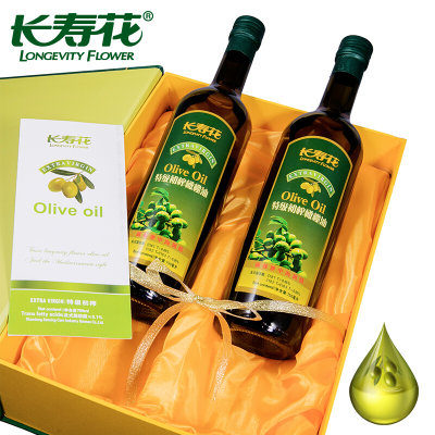 4月新鲜礼盒 长寿花初榨橄榄油礼盒750ml*2 橄榄油 送礼优选