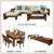 一米色彩 中式实木沙发组合 橡胶木沙发带L型转角现代简约客厅家具贵妃(胡桃色 单人位)第5张高清大图